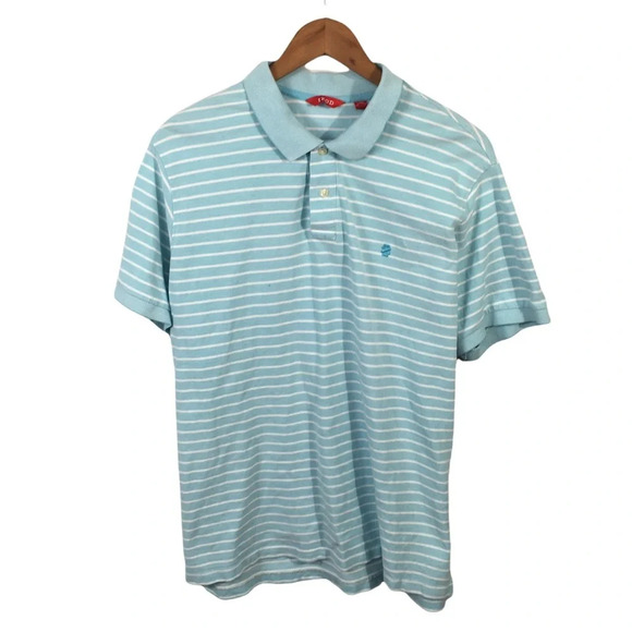 PO456 Men’s IZOD Designer Striped Casual Beach Polo Shirt XL - Picture 1 of 4